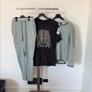 Nike Light Green Tracksuit with Black Graphic Tee